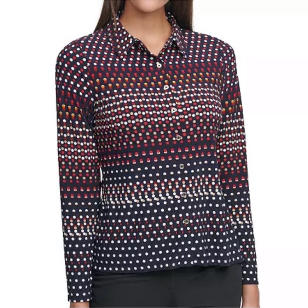 Tommy Hilfiger dot-striped shirt NWOT